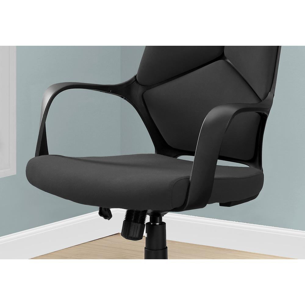 OFFICE CHAIR - CONTEMPORARY BLACK / BLACK FABRIC / HIGH BACK EXECUTIVE. Picture 3