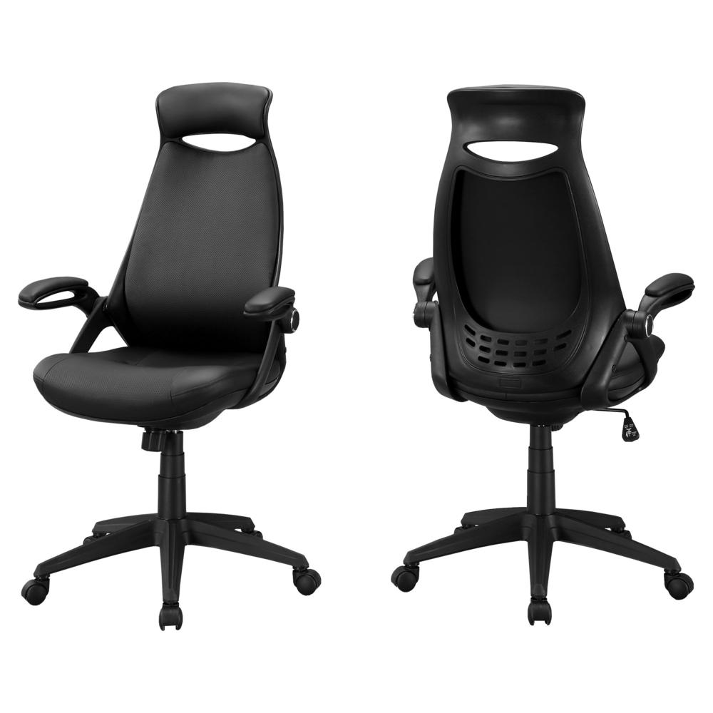 OFFICE CHAIR - BLACK LEATHER-LOOK / MULTI POSITION. The main picture.