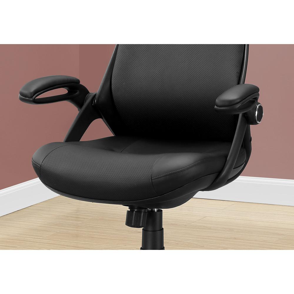OFFICE CHAIR - BLACK LEATHER-LOOK / MULTI POSITION. Picture 3
