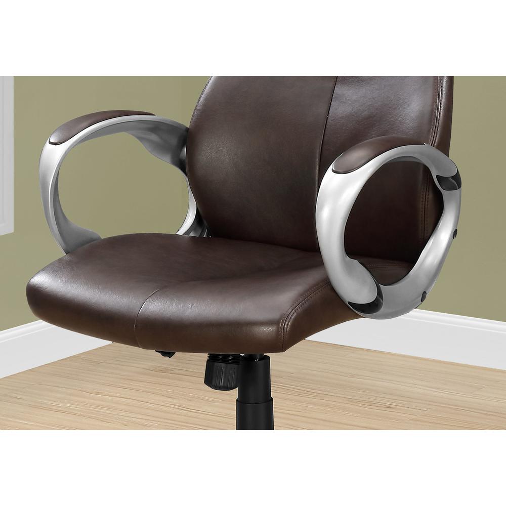 OFFICE CHAIR - BROWN LEATHER-LOOK / HIGH BACK EXECUTIVE. Picture 3
