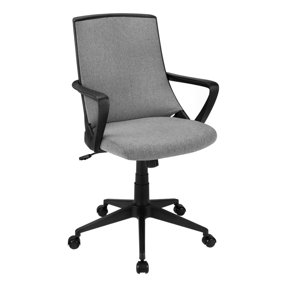 OFFICE CHAIR in BLACK / DARK GREY FABRIC / MULTI POSITION. Picture 1