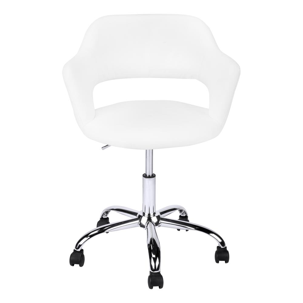 OFFICE CHAIR - WHITE / CHROME METAL HYDRAULIC LIFT BASE. Picture 6