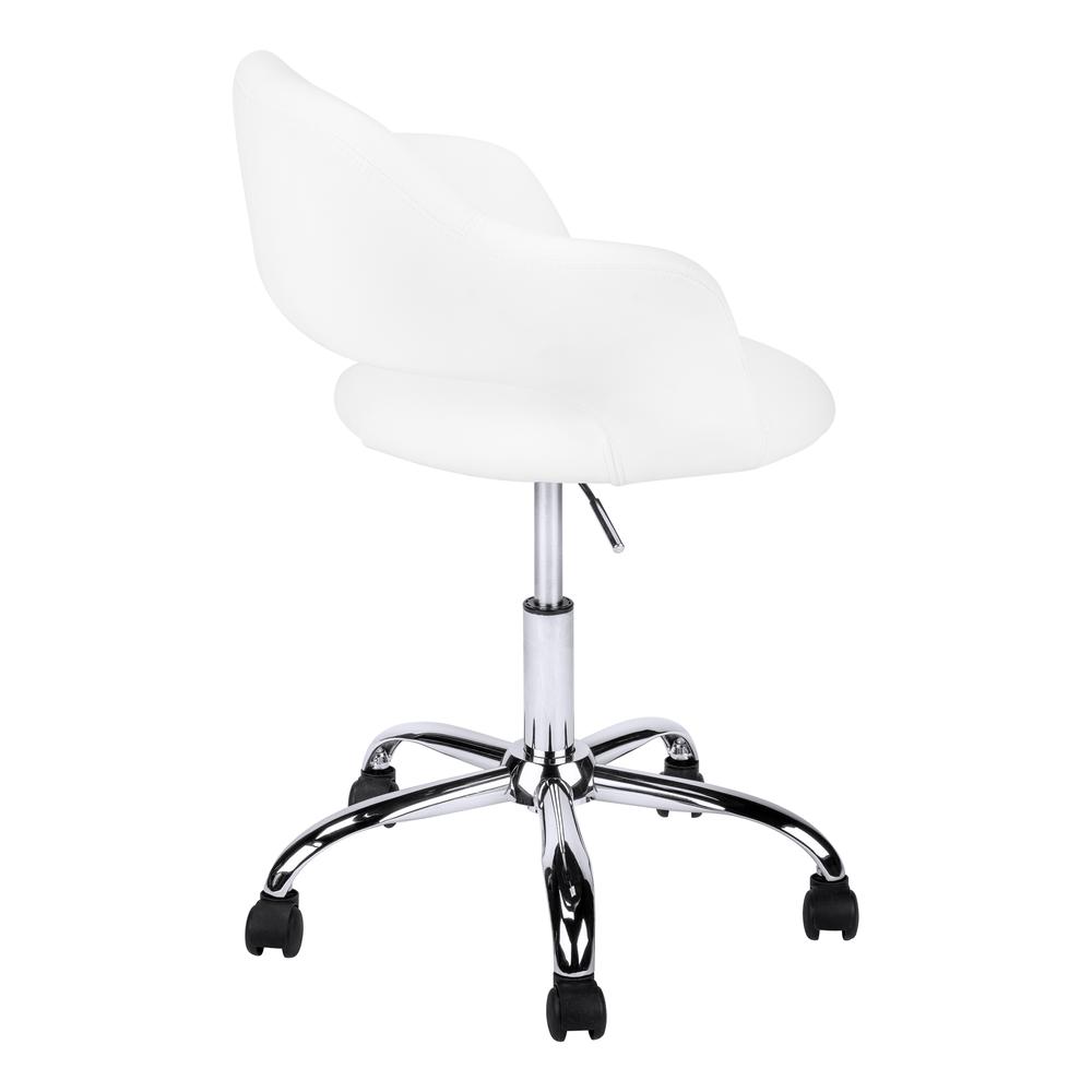 OFFICE CHAIR - WHITE / CHROME METAL HYDRAULIC LIFT BASE. Picture 7