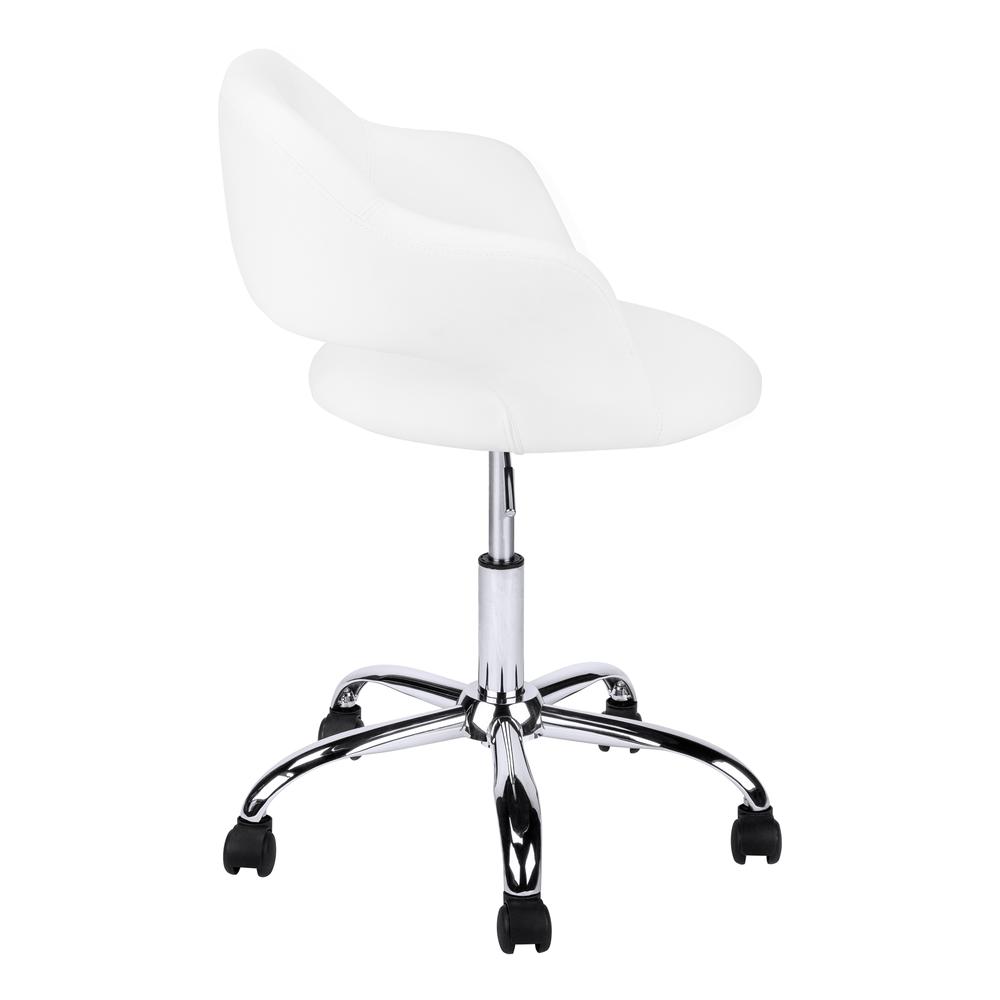 OFFICE CHAIR - WHITE / CHROME METAL HYDRAULIC LIFT BASE. Picture 8