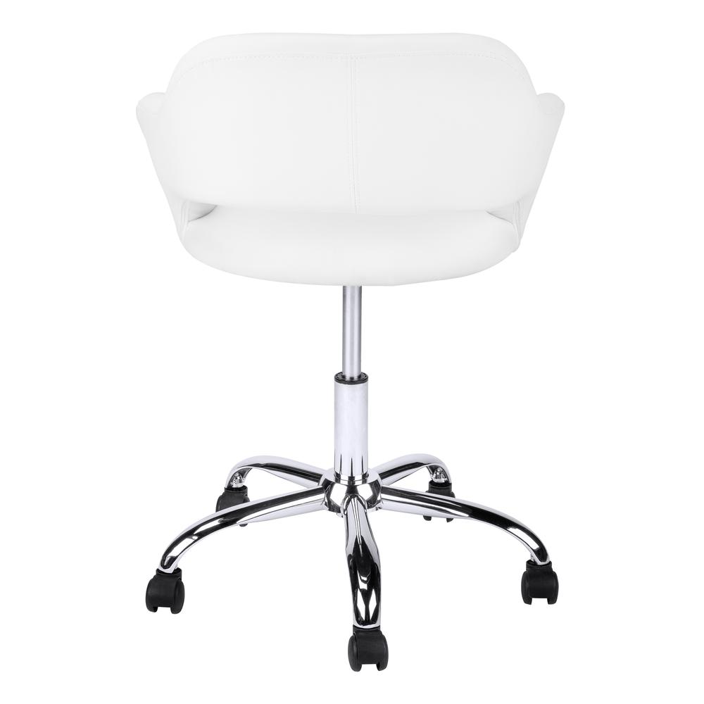 OFFICE CHAIR - WHITE / CHROME METAL HYDRAULIC LIFT BASE. Picture 9