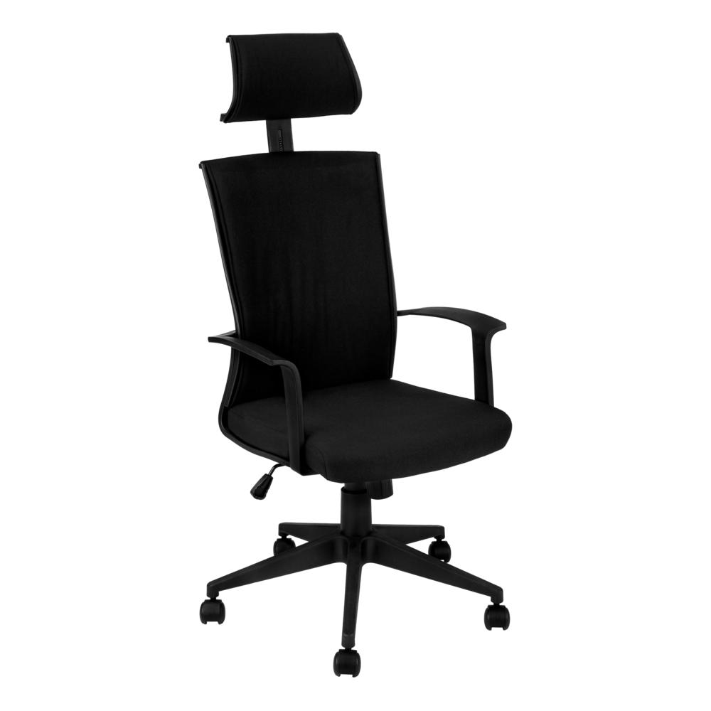 OFFICE CHAIR - BLACK / BLACK FABRIC / HIGH BACK EXECUTIVE. Picture 1