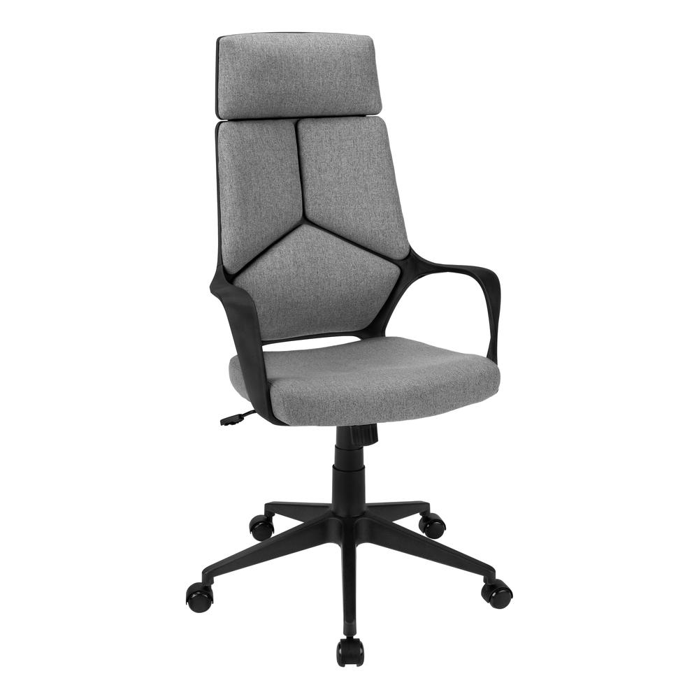 OFFICE CHAIR - BLACK / DARK GREY FABRIC / EXECUTIVE. The main picture.