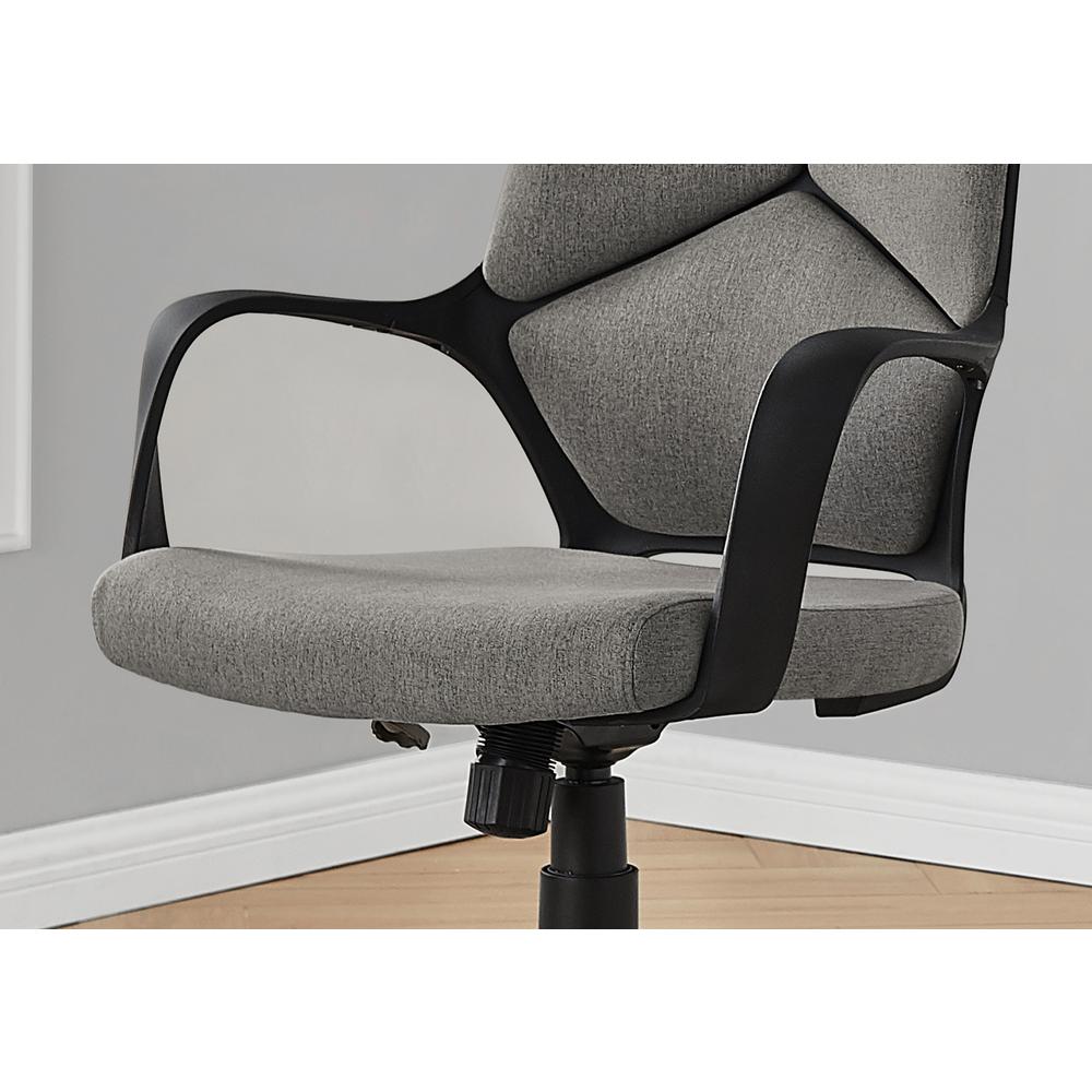 OFFICE CHAIR - BLACK / DARK GREY FABRIC / EXECUTIVE. Picture 3