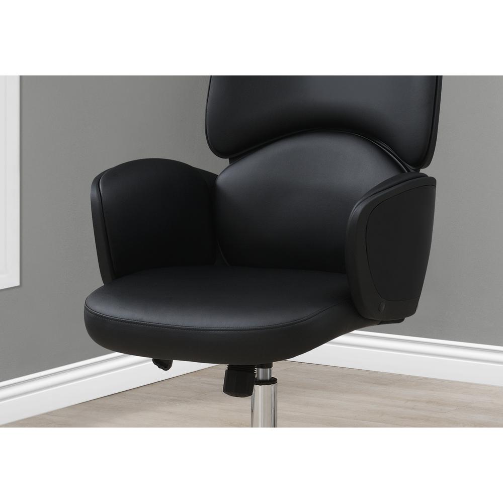 OFFICE CHAIR - BLACK LEATHER-LOOK / HIGH BACK EXECUTIVE. Picture 3