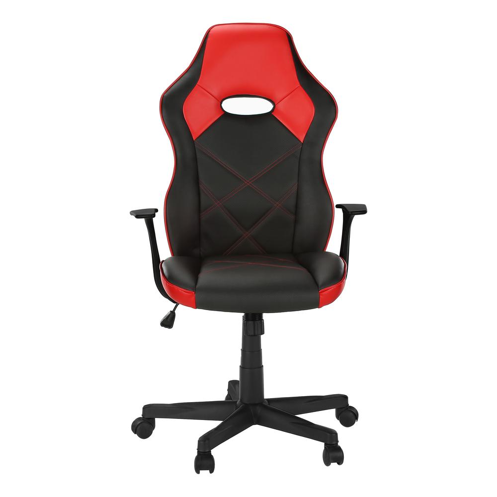 OFFICE CHAIR - GAMING / BLACK / RED LEATHER-LOOK. Picture 2