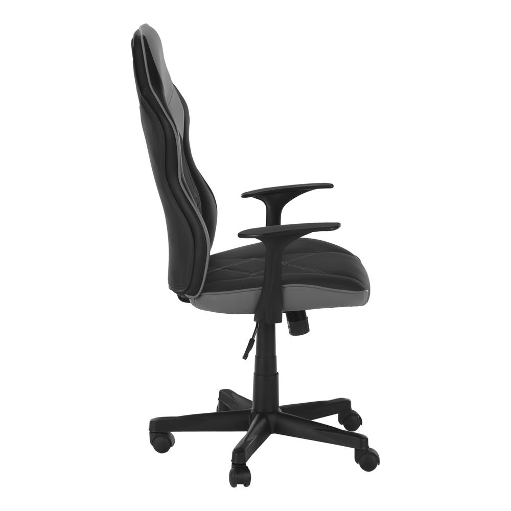 OFFICE CHAIR - GAMING / BLACK / GREY LEATHER-LOOK. Picture 4