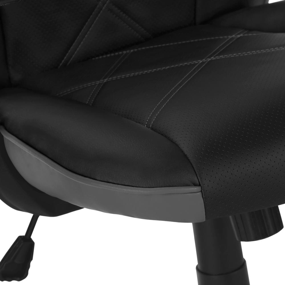 OFFICE CHAIR - GAMING / BLACK / GREY LEATHER-LOOK. Picture 7