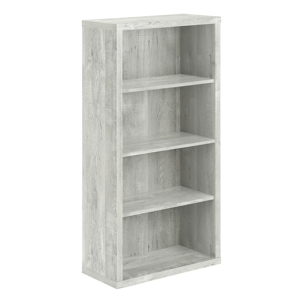 BOOKCASE - 48"H / GREY RECLAIMED WOOD-LOOK / ADJ. SHELVES. The main picture.