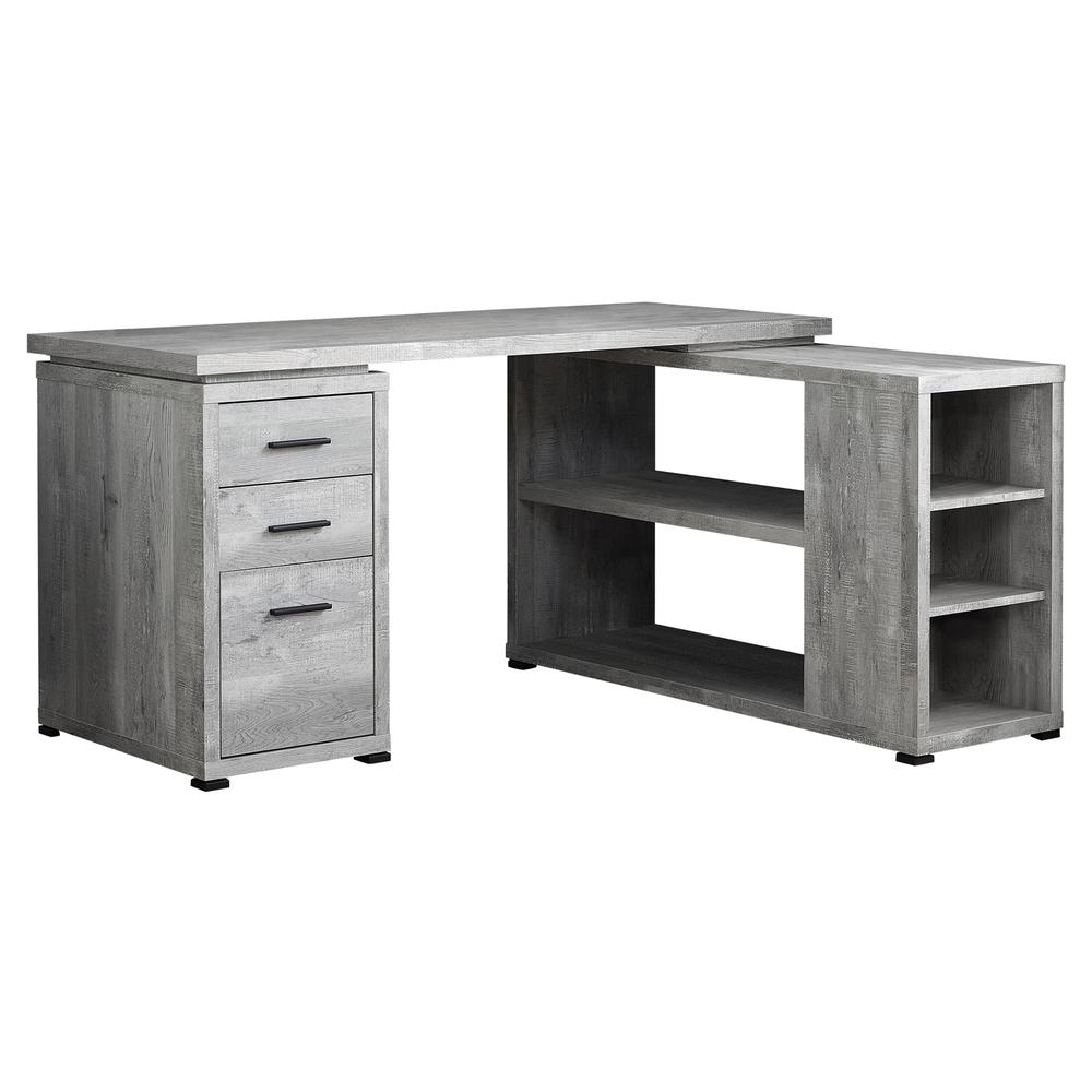 COMPUTER DESK - GREY RECLAIMED WOOD LOOK / LEFT OR RIGHT FACING CORNER. Picture 1