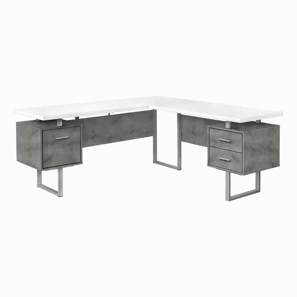 white cement desk