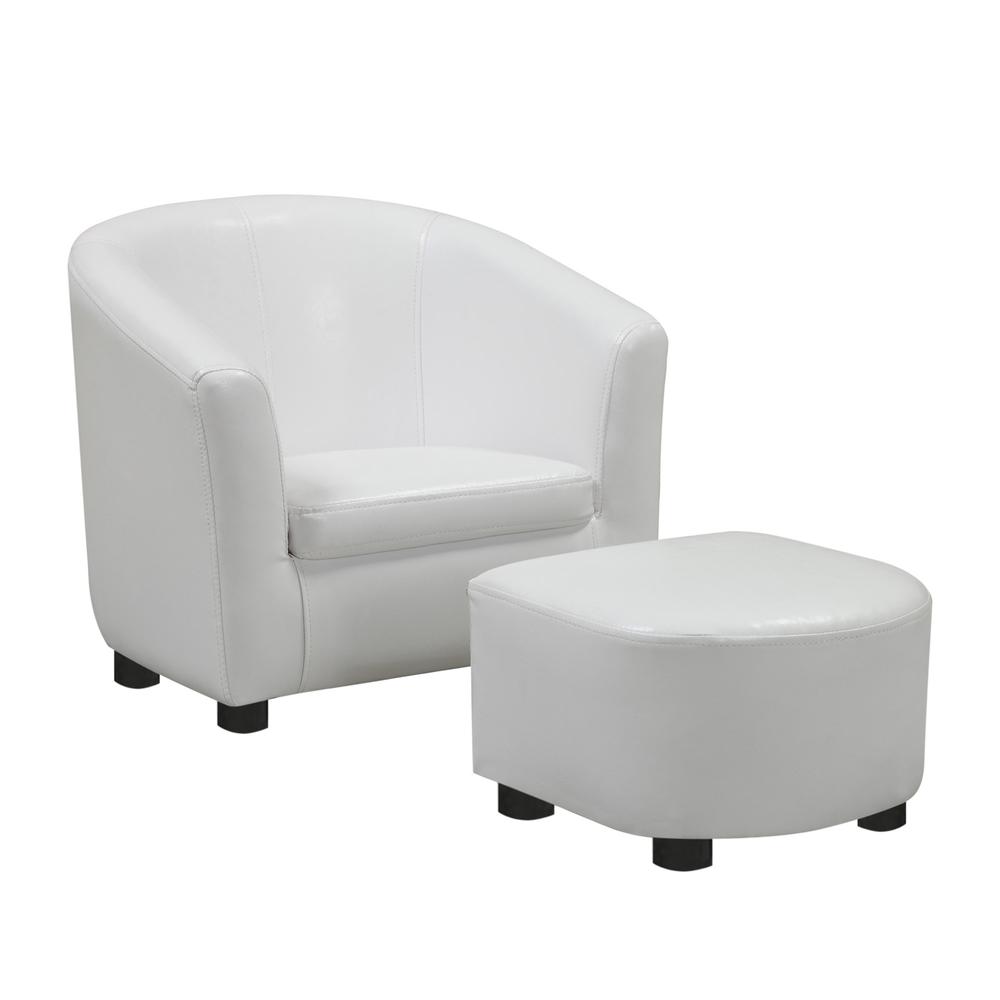 JUVENILE CHAIR - 2 PCS SET / WHITE LEATHER-LOOK FABRIC. Picture 1