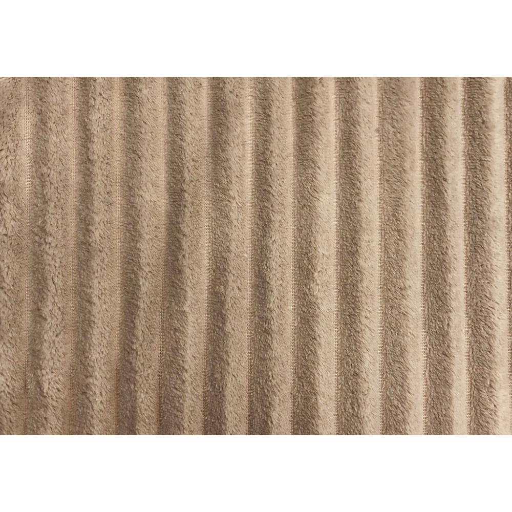 THROW - 60" X 50" / BEIGE ULTRA SOFT RIBBED STYLE. Picture 3