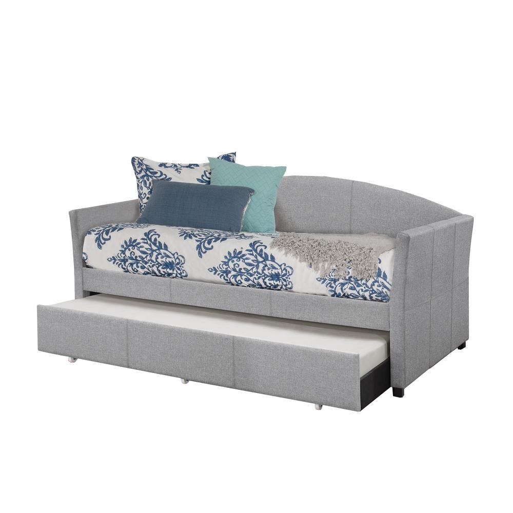 Westchester Upholstered Twin Daybed with Trundle, Smoke Gray. Picture 1