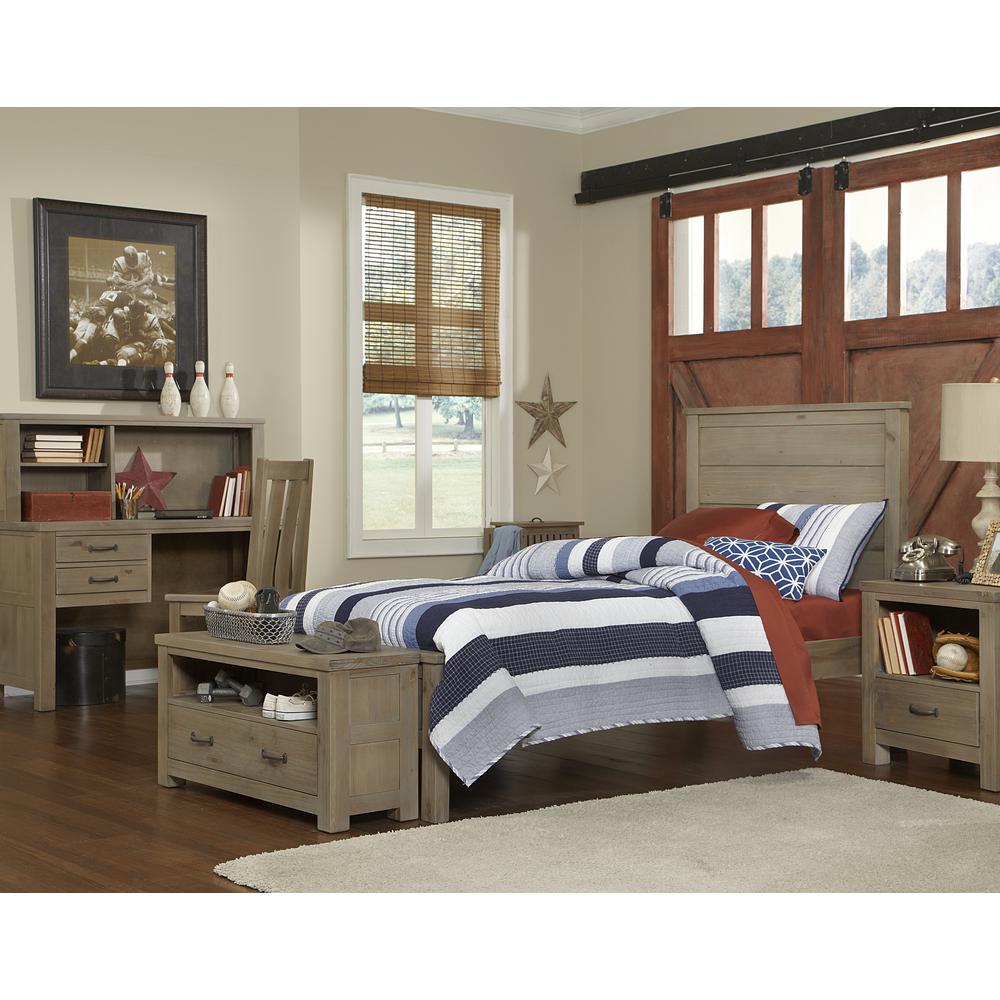 Highlands Twin Alex Panel Bed Driftwood. Picture 1