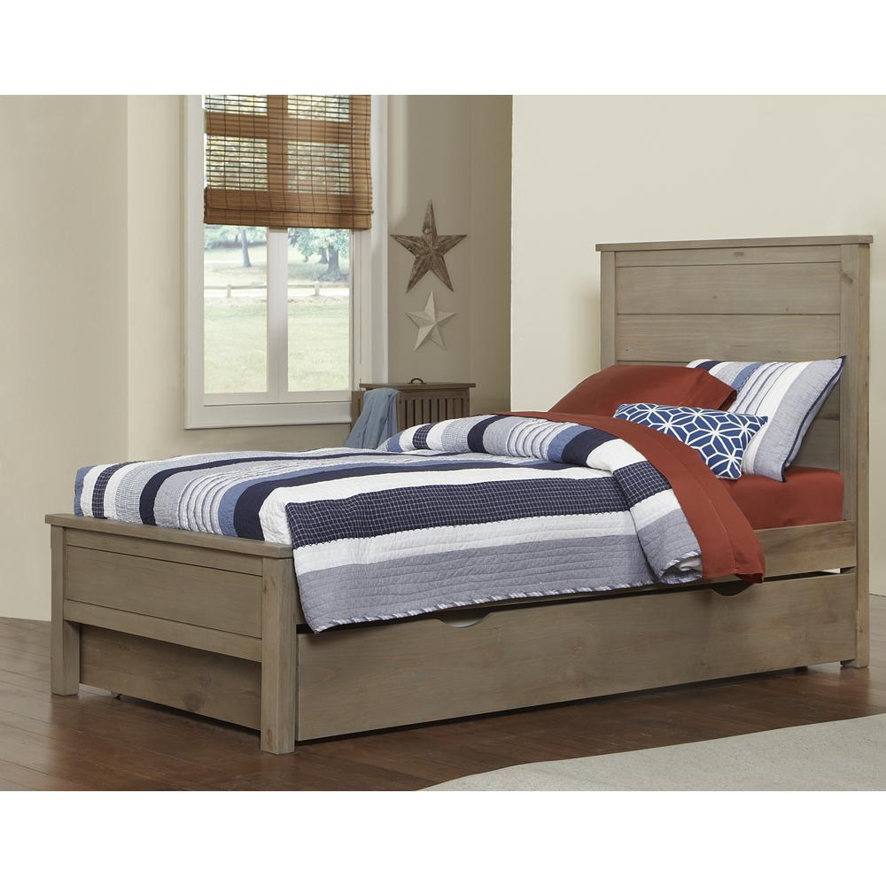 Hillsdale Kids and Teen Highlands Alex Wood Twin Panel Bed, Driftwood. Picture 1