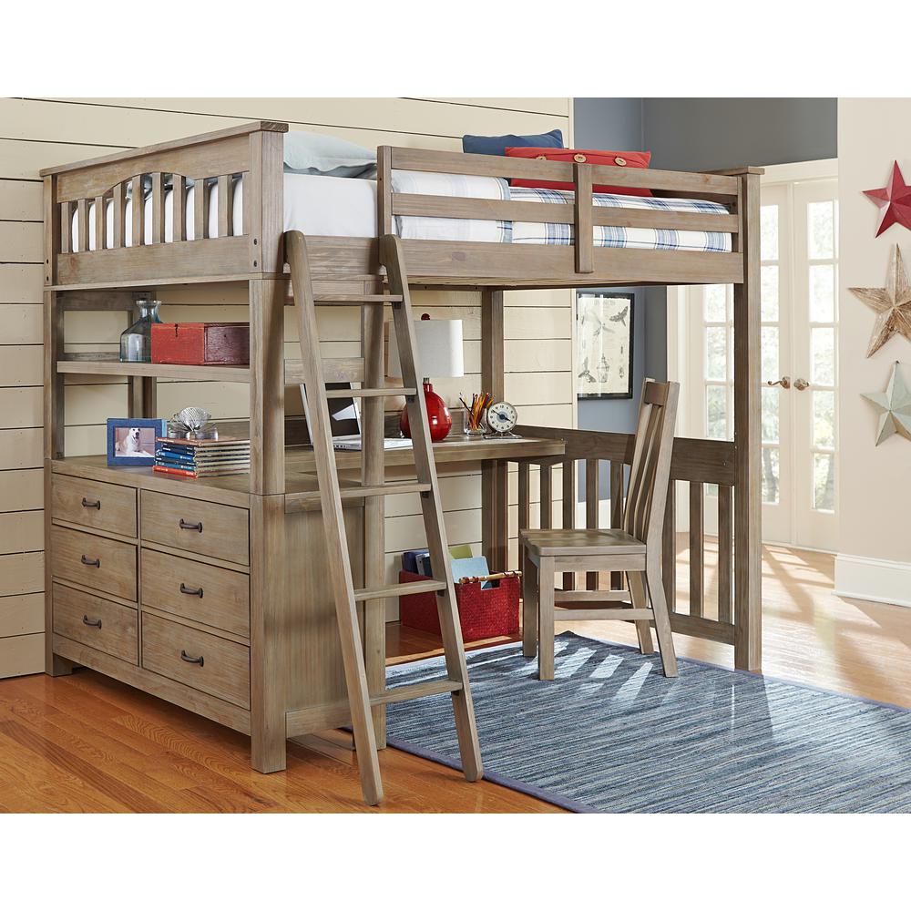 Highlands Full Loft Bed Driftwood. Picture 4