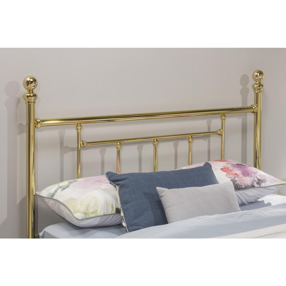 Chelsea Metal King Headboard with Frame, Classic Brass. Picture 2