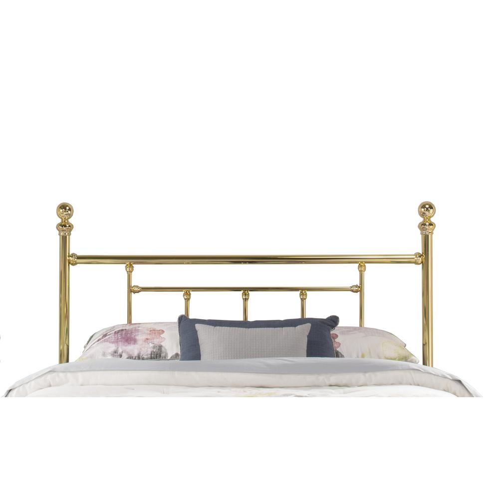 Chelsea Metal King Headboard with Frame, Classic Brass. Picture 1