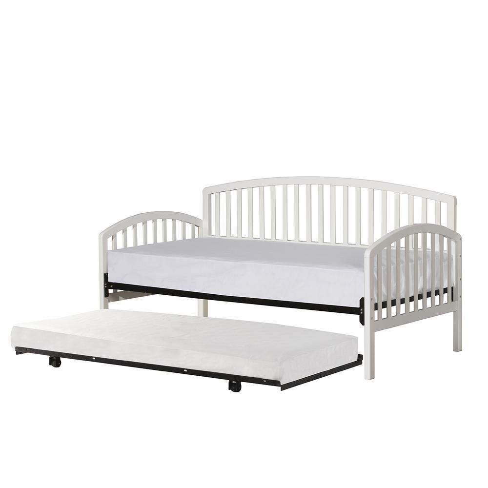 Carolina Daybed with Suspension Deck and Roll Out Trundle Unit, White. Picture 3