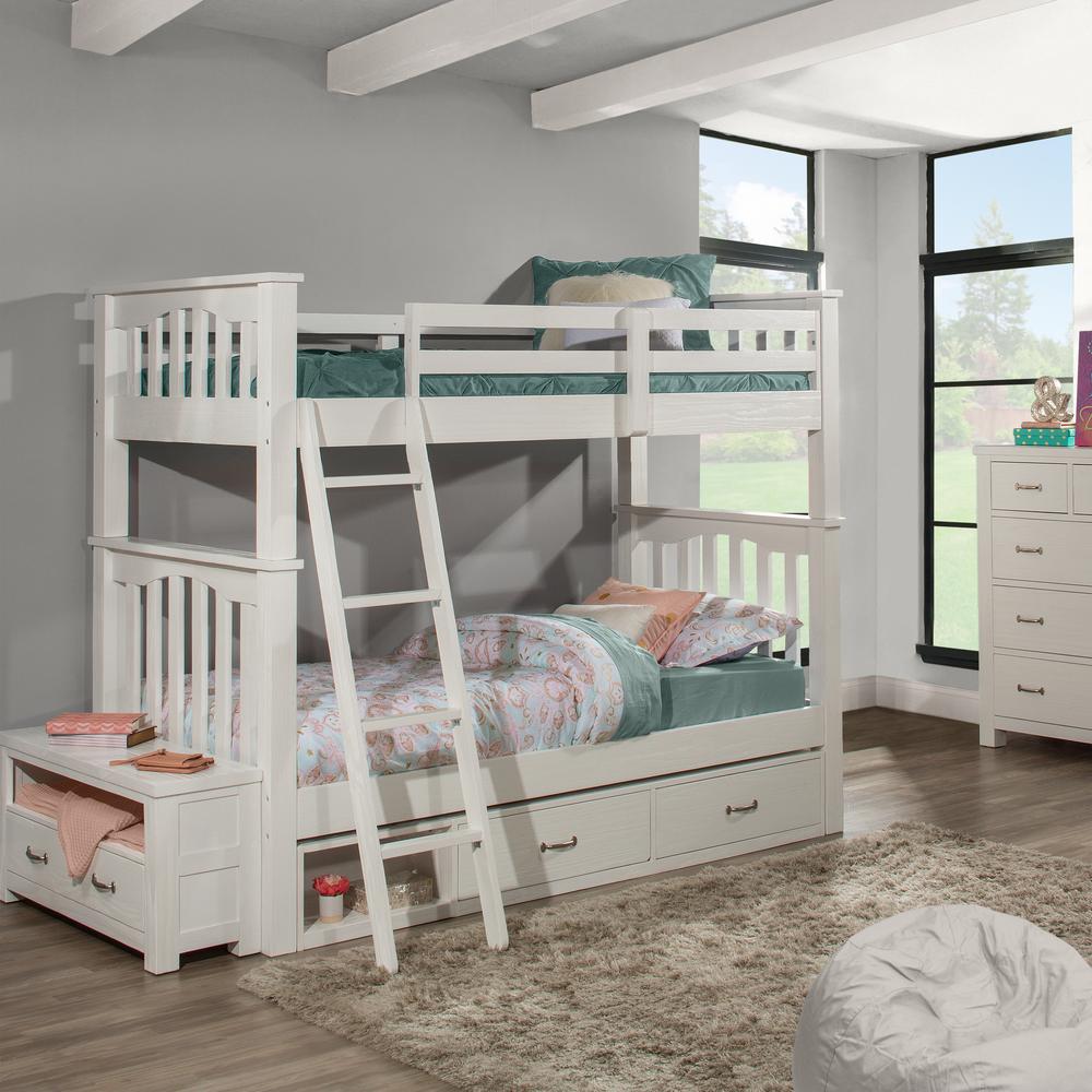 Highlands Haper Twin/Twin Bunk Bed - White Finish. Picture 3