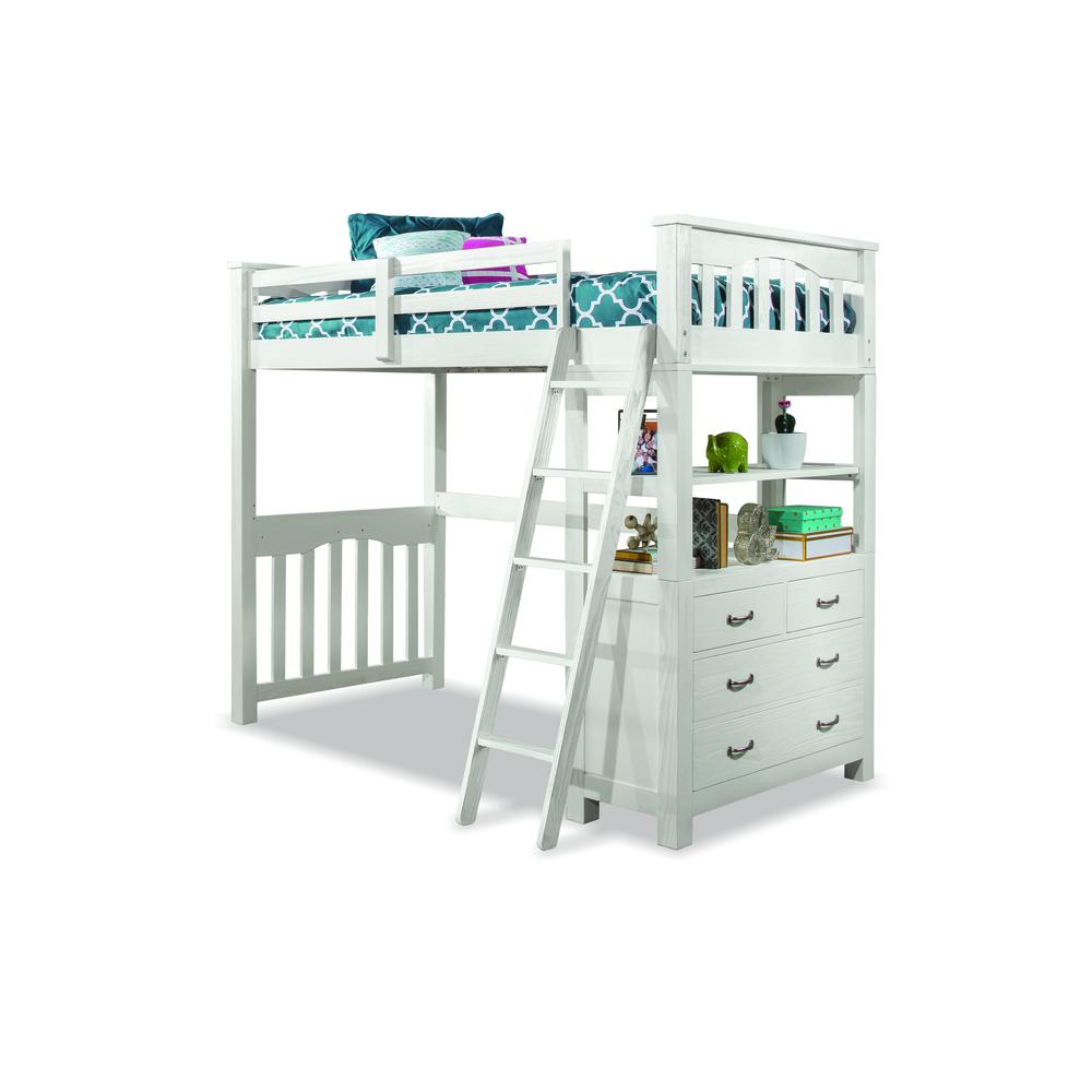Highlands Loft Bed - Twin - White Finish. Picture 20