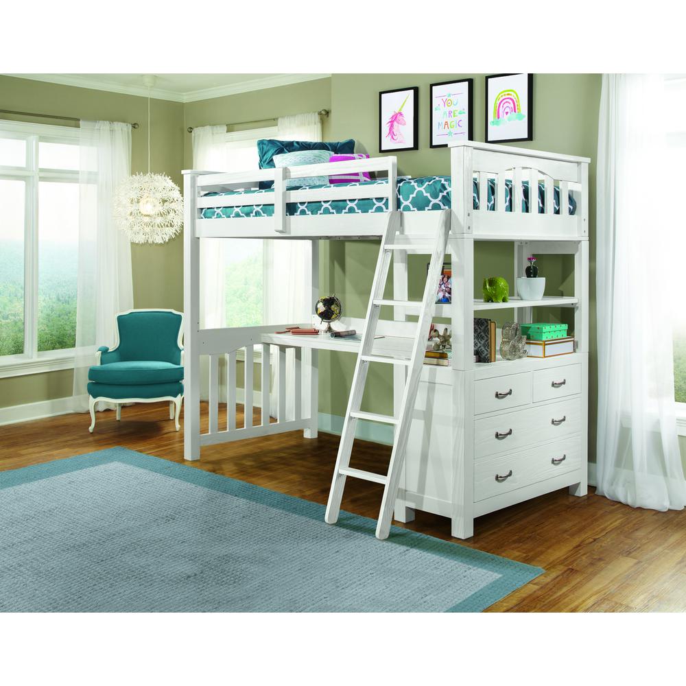 Highlands Loft Bed - Twin - White Finish. Picture 11