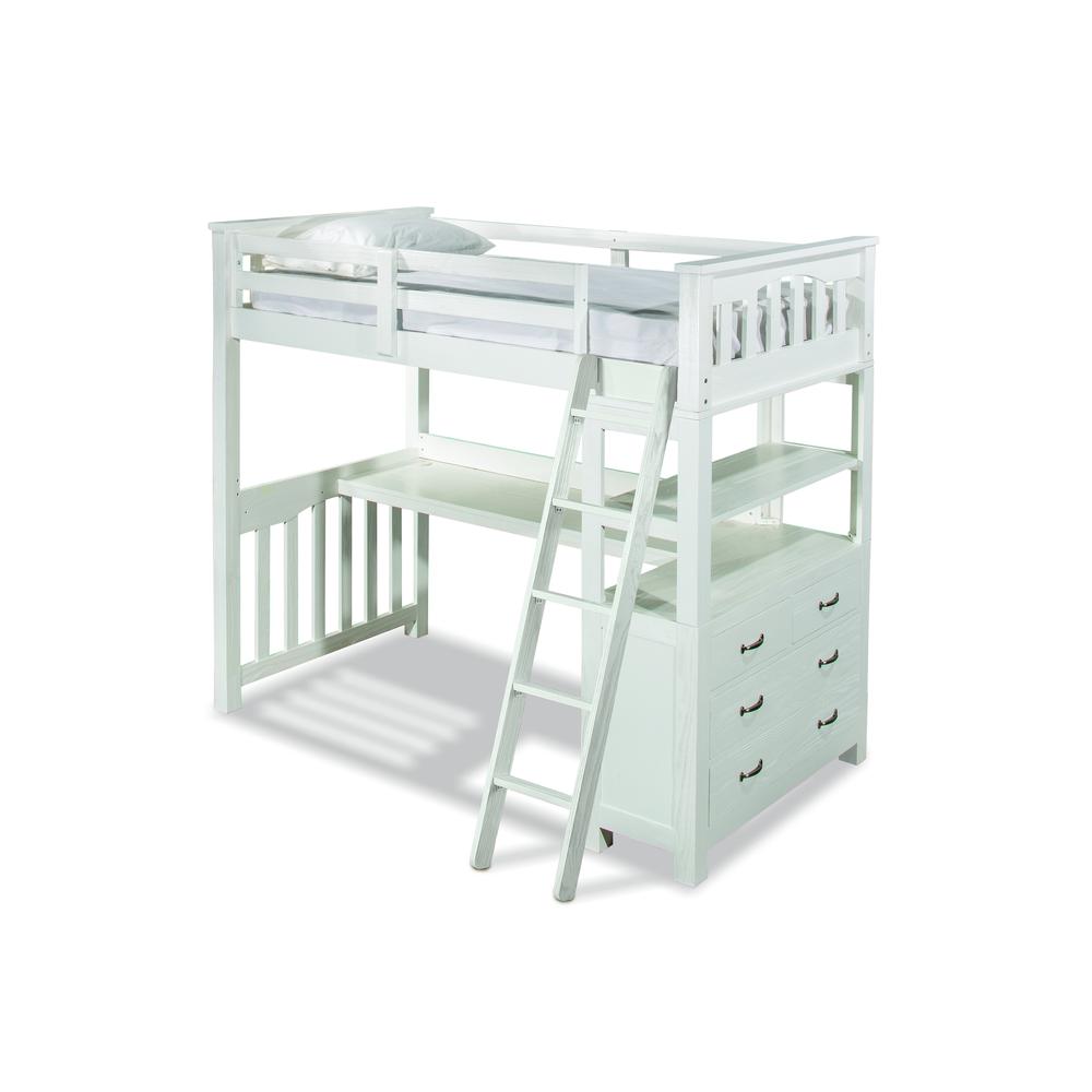 Highlands Loft Bed - Twin - White Finish. Picture 13
