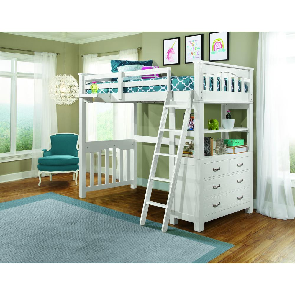 Highlands Loft Bed - Twin - White Finish. Picture 5