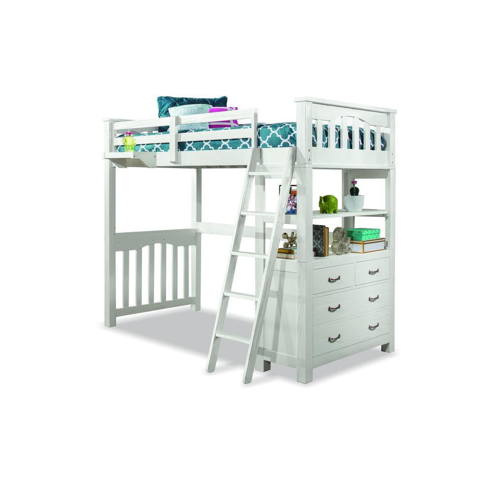 Highlands Loft Bed - Twin - White Finish. Picture 35