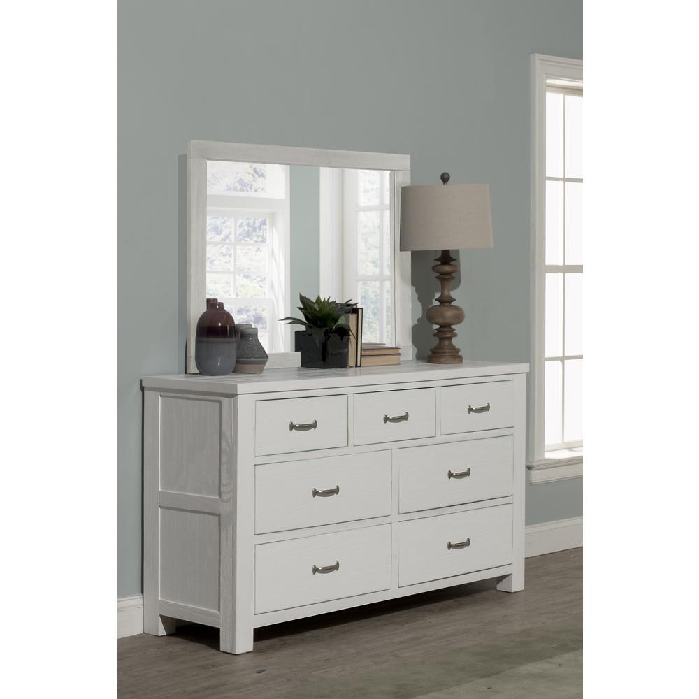 Hillsdale Kids and Teen Highlands Wood 7 Drawer Dresser with Mirror, White. Picture 3