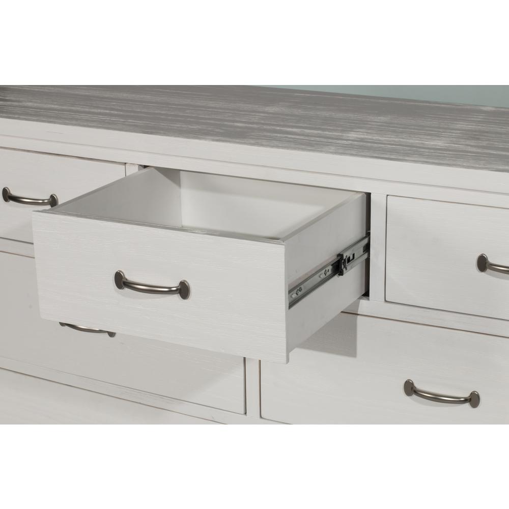 Highlands 7 Drawer Dresser with Mirror - White Finish. Picture 4