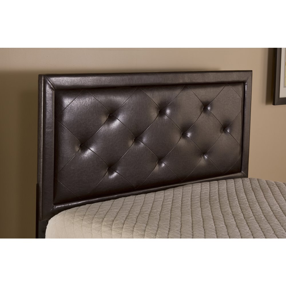 Becker Headboard - Queen - Headboard Frame Not Included - Brown Faux Leather. Picture 1