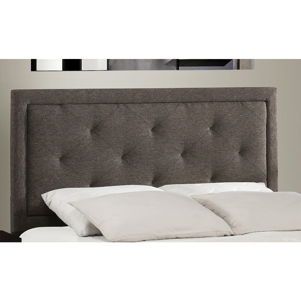 Becker Headboard - Twin - Headboard Frame Not Included - Black/Brown Fabric. Picture 1