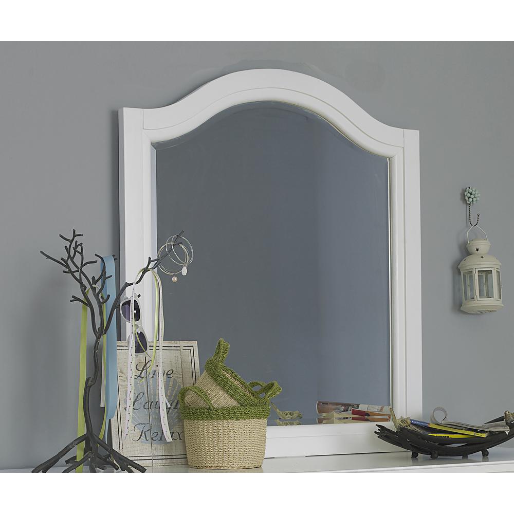 Hillsdale Kids and Teen Lake House Wood Arched Mirror, White. Picture 3