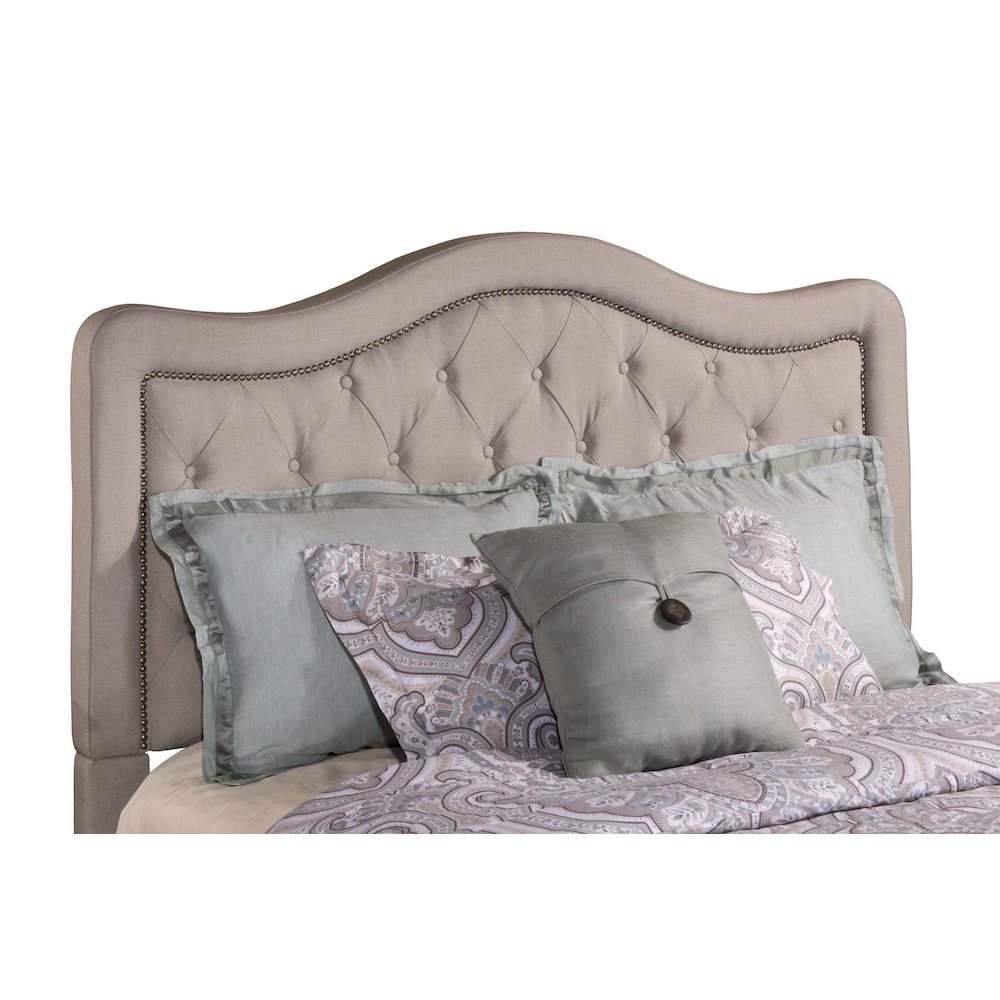 Trieste Fabric Headboard - King / Cal King - Rails Not Included - Dove Gray Linen. Picture 2