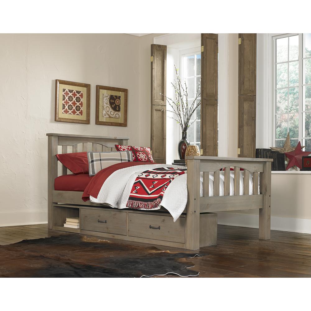 Highlands Harper Twin Bed with Storage - Driftwood. Picture 1