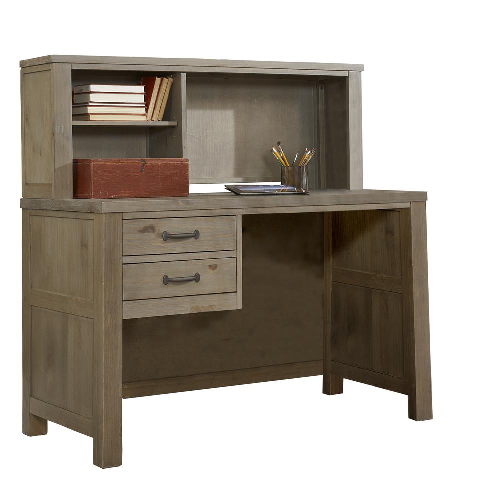 Highlands Desk w/ Hutch Driftwood. Picture 1