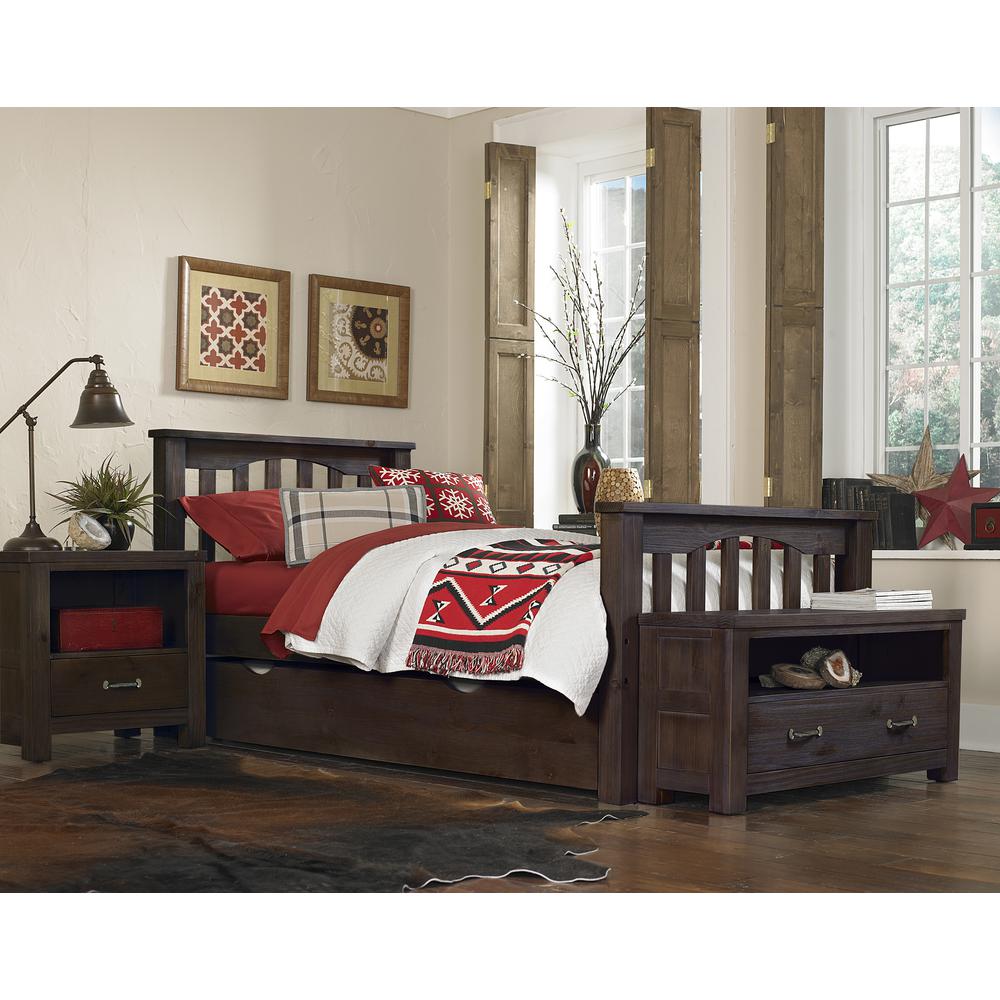Highlands Harper Twin Bed with Trundle - Espresso. Picture 1