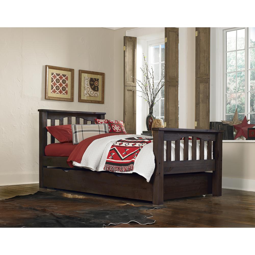 Highlands Harper Twin Bed with Trundle - Espresso. Picture 2