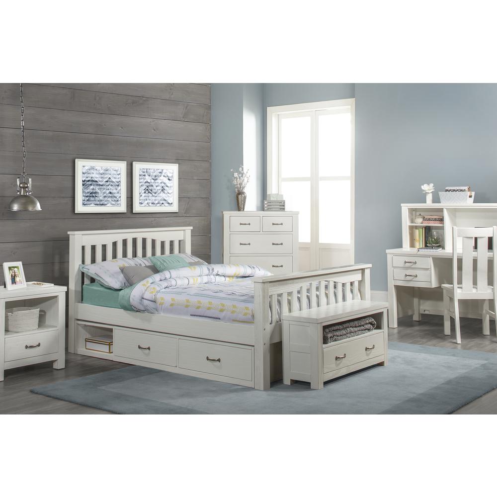 Highlands Harper Bed with (2) Storage Units - Full - White Finish. Picture 2