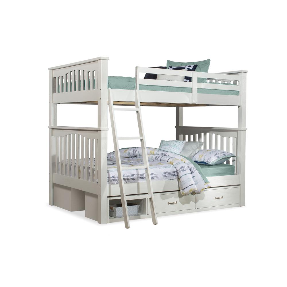 Highlands Harper Bed with (2) Storage Units - Full - White Finish. Picture 1