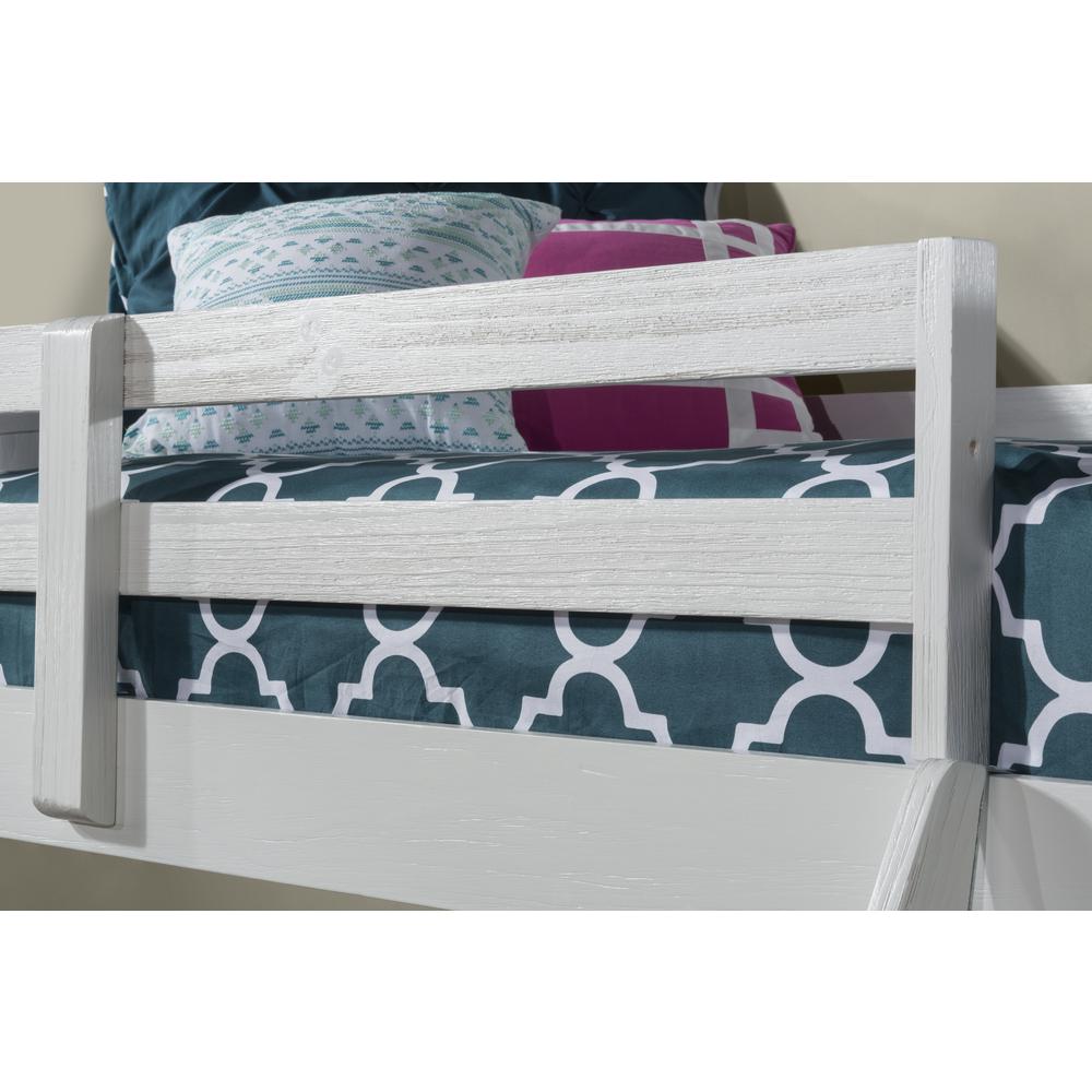 Highlands Loft Bed with Desk and Hanging Nightstand - Twin - White Finish. Picture 3