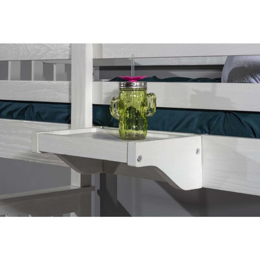 Highlands Loft Bed with Desk and Hanging Nightstand - Twin - White Finish. Picture 7