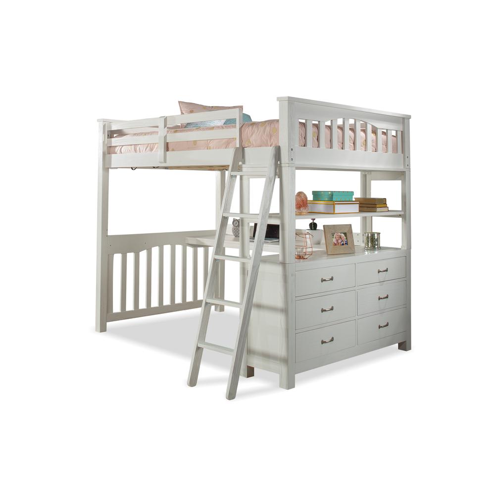 Highlands Loft Bed with Desk - Full - White Finish. Picture 11