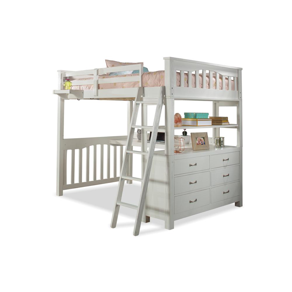 Highlands Loft Bed with Desk - Full - White Finish. Picture 5